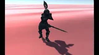 Knight swinging a sword