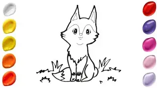 Drawing And Coloring Animals | Drawing Little Fox #drawingandcoloring