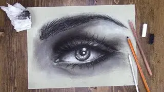 How to draw an eye using pastels. Step by step, real time instruction.