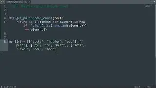 Sort matrix by palindrome count in Python | Python Examples | Python Coding Tutorial | Interview