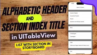 Create Table with section | Alphabetic Header in UITableView | Section Index Title in TableView |