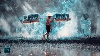 Cyan Blue Leaf Color Grading Effect | Photoshop Tutorial