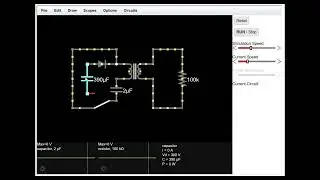 HV pulse spark generator Circuit on Falstad simulator