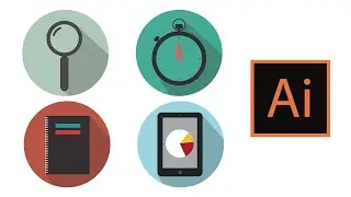 Tutorial Draw 4 vector Icons modern in Adobe illustrator CC