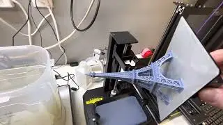 SLA Printing - Washing an Eiffel Tower Print