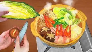 Cold day. Warm up with crab hotpot. | stopmotion 