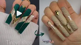 RECREATING VO.TINOS 'SWEATER WEATHER' NAIL ART DESIGN! | Christmas Nail Art