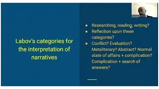 Evaluation in Narratives (Eggins, 2004; Labov and Waletzky, 1967)