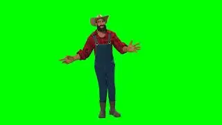 3D Green Screen Character fruit merchant  Free 3d Explainer kit