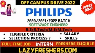 Off Campus drive for 2022 batch | philips off campus drive 2022 | jobs for freshers