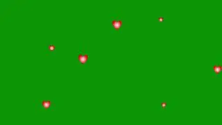 Free Green Screen Hearts Symbol Rain : Chroma Key : 