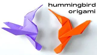 Origami hummingbird out of paper. How to make paper bird origami easy tutorial