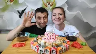 МУКБАНГ ТОРТ ИЗ РОЛЛОВ НА 30000 ПОДПИСЧИКОВ💥 | MUKBANG CAKE OF ROLLS FOR 30,000 SUBSCRIBERS 