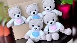 BEAR with heart crochet Video Tutorial / Part 3 / Bear pattern ETSY / Amigurumi bear with heart