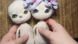 Кукла крючком. Часть 4. Оформляем лицо. Вяжем волосы