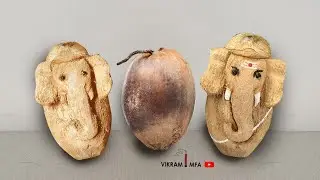 How to make a Lord Ganesha from coconut handicrafts | home decore