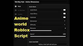 Roblox Anime World Simulator || Good Script|| Hack