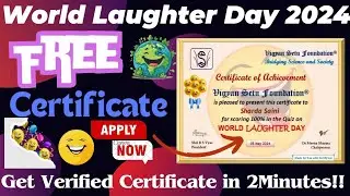 Free World Laughter Day 2024 Certificate | World Laughter Day | Free Certificate Online