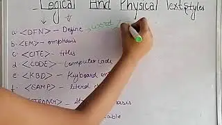 Logical & Physical text styles in HTML