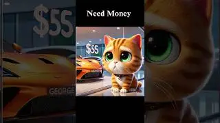 George Wants a Sports Car 🚗🐱 #catmemes #catstory #aigenerated #chatgpt #cartoon #cute