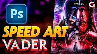How I made this VADER POSTER in PHOTOSHOP! (Star Wars Speedart) | guiillegfx