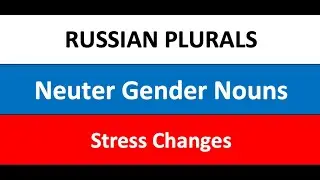 Russian Plurals - Neuter Gender - Stress / Множественное число: средний род (ударение)