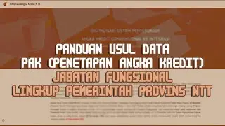 Tutorial Usul Data Penetapan Angka Kredit Jabatan Fungsional Lingkup Pemprov. NTT | BKD Provinsi NTT