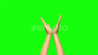 Hands Appearing From Bottom of Green Screen, Clapping. Close Up | Stock Footage - Envato elements