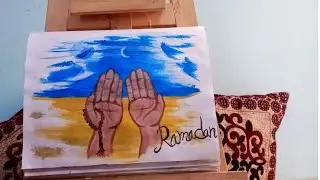 How to painting Ramadan Mubarak //ramadan painting