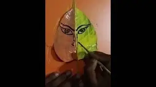 easy leaf drawing / colourful leaf activity / navratri drawing on leaf ||