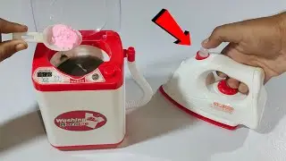 Miniature Electric Iron With Washing Machine Unboxing And Testing