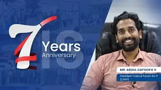 Anniversary wishes from Mr. Abdul Gafoor KV, president of CAFIT | Technaureus