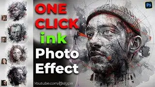 Photo Ink Effect Template for Photoshop Free Download