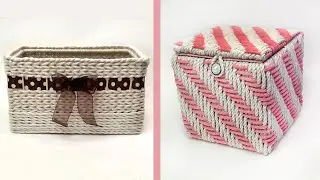 Cardboard box recycling // Wicker storage boxes