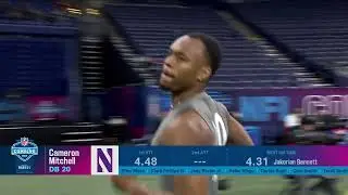 Cameron Mitchell runs the official 4.47-second 40-yard dash at the 2023 combine.
