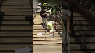 This guy kicked her crutches but then! 🥺