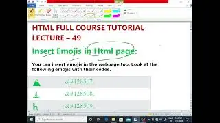 HTML LECTURE - 49| Insert Emojis In Html Page | Html Code To Insert Emojis (