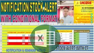 NOTIFICATION AND STOCK ALERT WITH CONDITIONAL FORMATTING IN EXCEL 