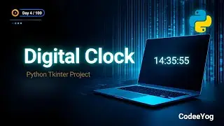 Day 4 Digital Clock GUI in Python Real Time Clock using Tkinter