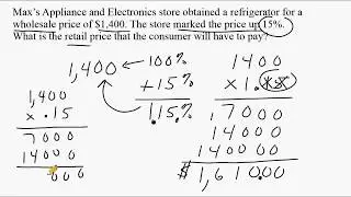 Solve Percent Increase Word Problems