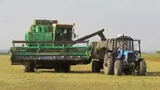 Дон-1500Б Выгрузка зерна.