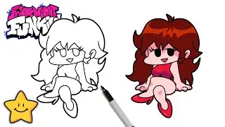 How To Draw Girlfriend 💗 | Friday Night Funkin | FNF