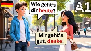 Learn German: SIMPLE A1 German conversations (with subtitles)