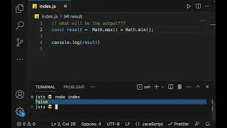 Is JavaScript weird? Math.max() vs Math.min() compare