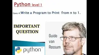 Write a program to print from N To 1 . using While loop in python by with asifkbs25 || Q4