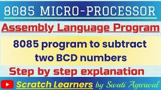BCD subtraction in 8085 microprocessor | Subtraction of two BCD numbers in 8085 | BCD subtraction