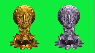 ganpati green screen | free green screen ganesh in golden & silver effect