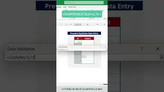 Use Data Validation to Prevent Duplicates in Excel #exceltips #exceltutorial #productivity #shorts