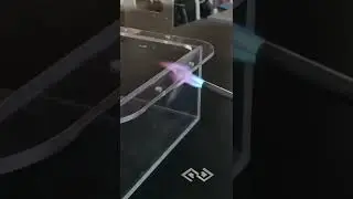 Flame polishing acrylic edges so they are more transparent. Using Map gas and handheld torch.