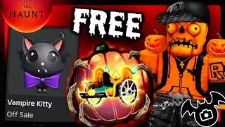 THE HAUNT! HOW TO GET Vampire Kitty & Flaming Jack O Lantern Cart Badge! (ROBLOX)